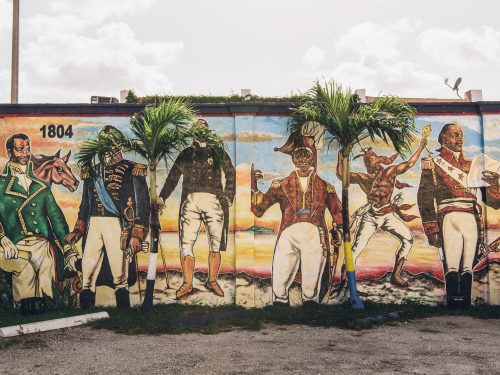 One of Serge Toussaint's murals on a wall in Little Haiti, Miami, FL.