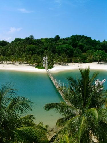 The palm-fringed, white-sand beaches of Sentosa Island, Singapore: solo travel feature