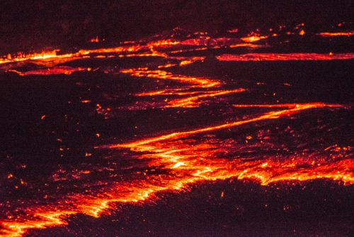 Hot Lava at the volcano Erta Ale in Ethiopia