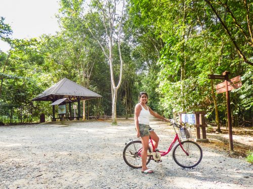 Writer Meera Dattani cycling around Pulau Ubin, an island off northeastern Singapore and the city-state's last 'kampung' or village.