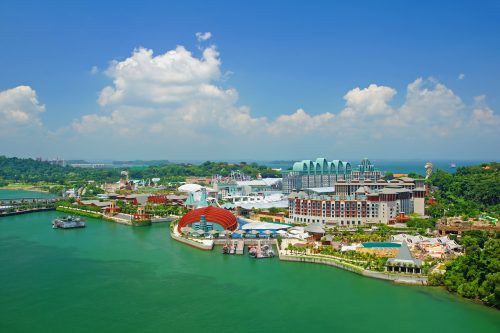 A view over Sentosa island in Singapore.