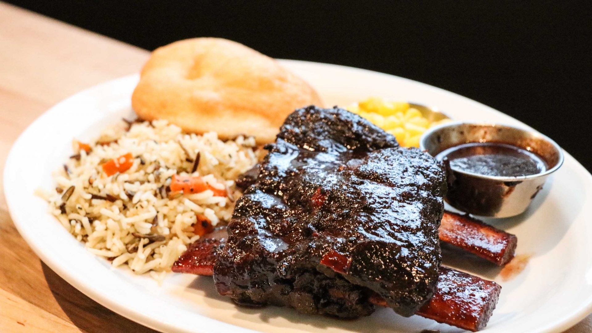 Canada First Nations cuisine: Bison ribs served at Feast Café Bistro.