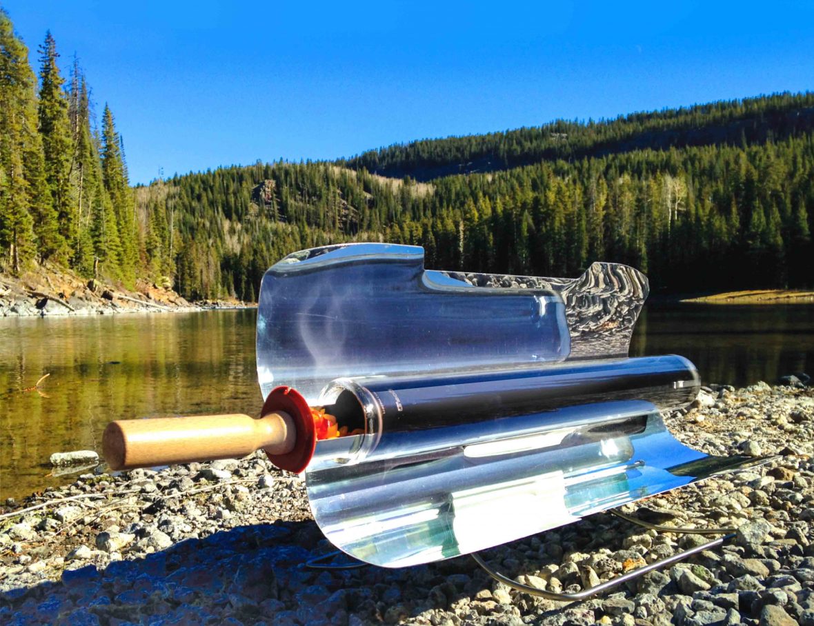 Just point it at the sun and dinner is ready with this portable solar oven.
