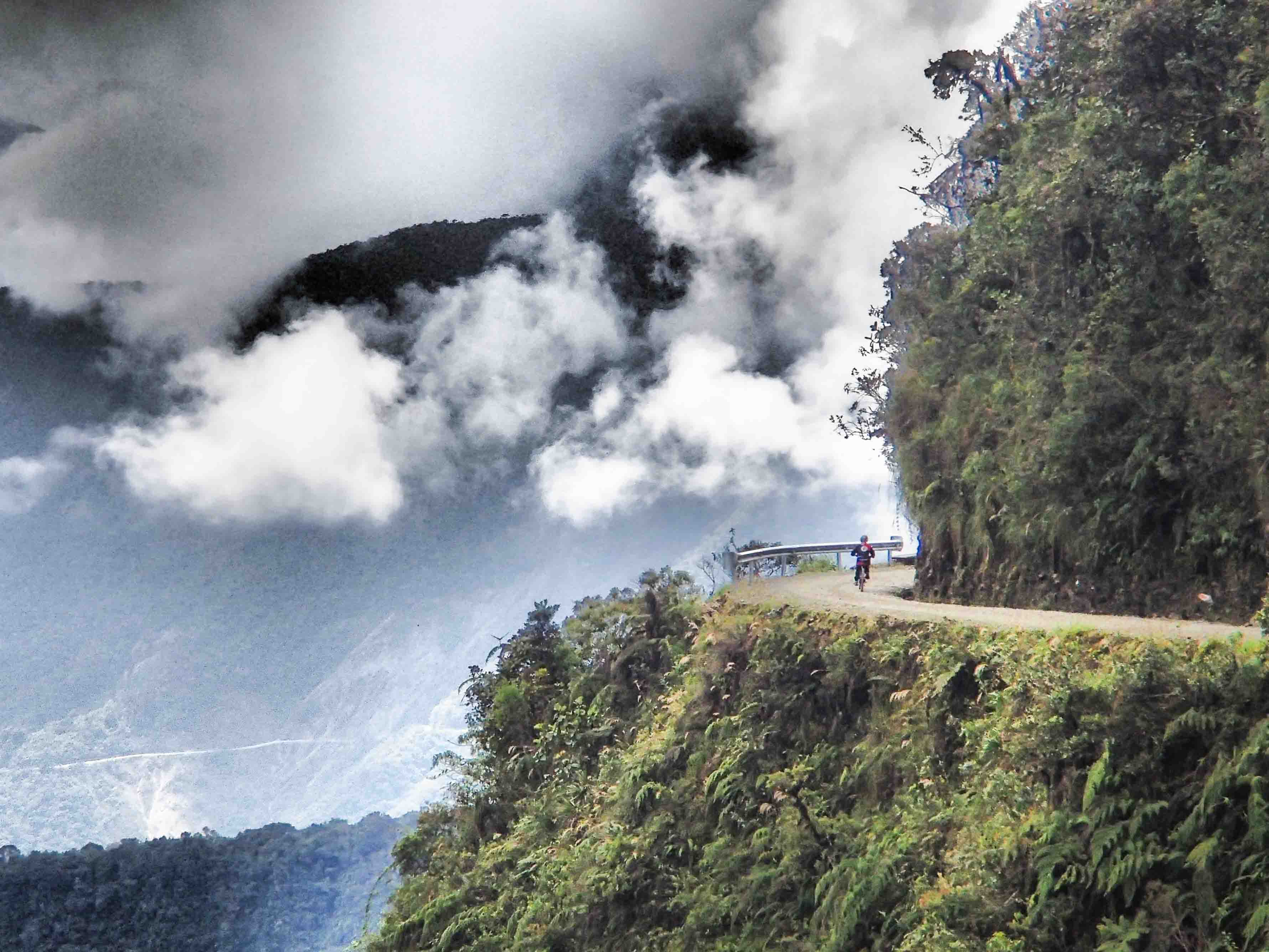 riding a bike on the most dangerous road in the world
