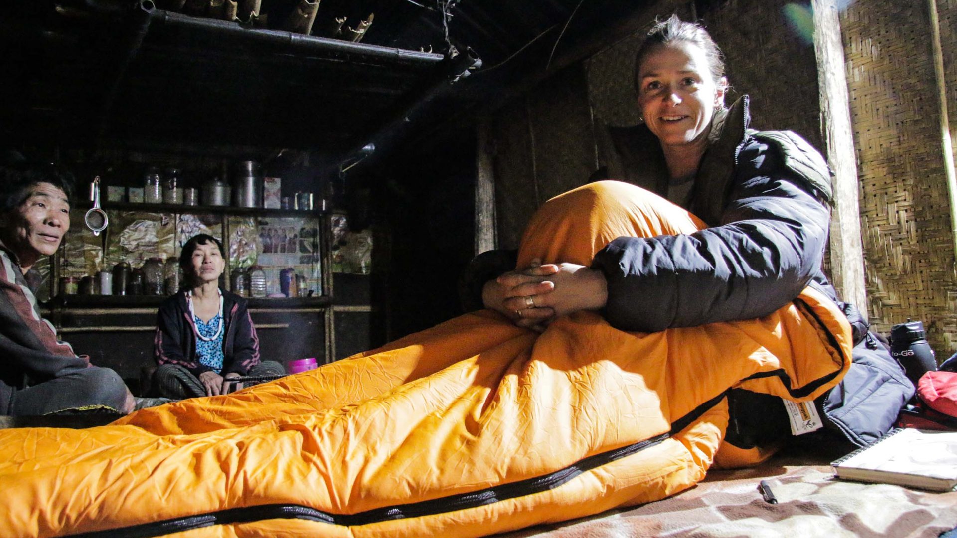 Bedding down for the night in the Mathun Valley, Arunachal Pradesh, northeastern India.