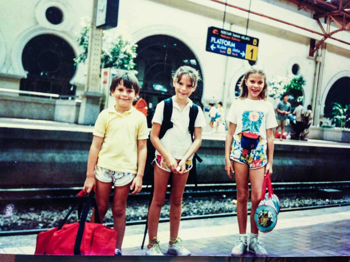 Anna Hart and her siblings growing up in Singapore.