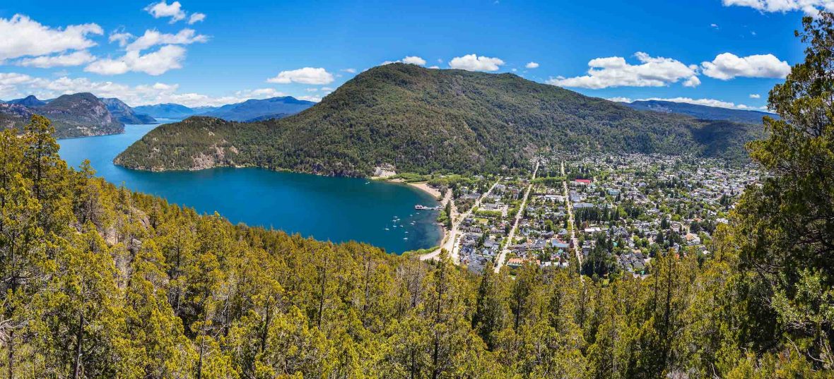 Panorama of the town of San Martin de los Andes in Argentina.
