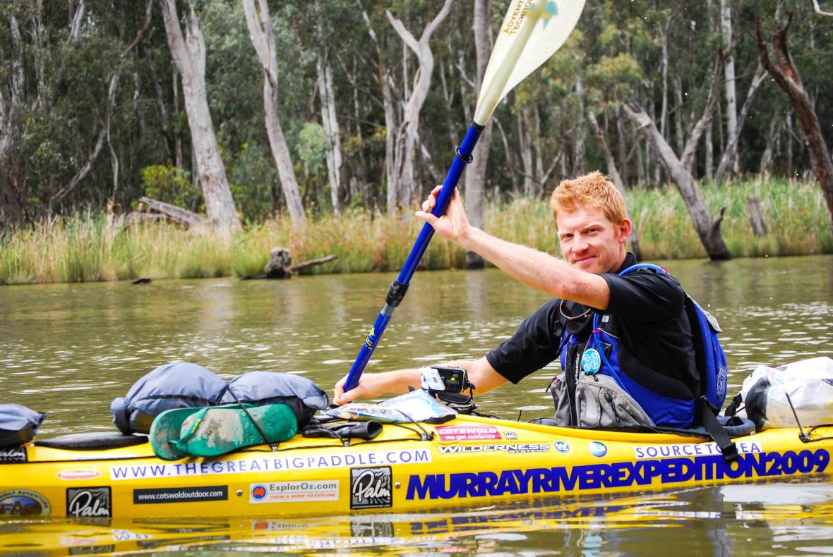 Dave Cornthwaite during his River Murray expedition.