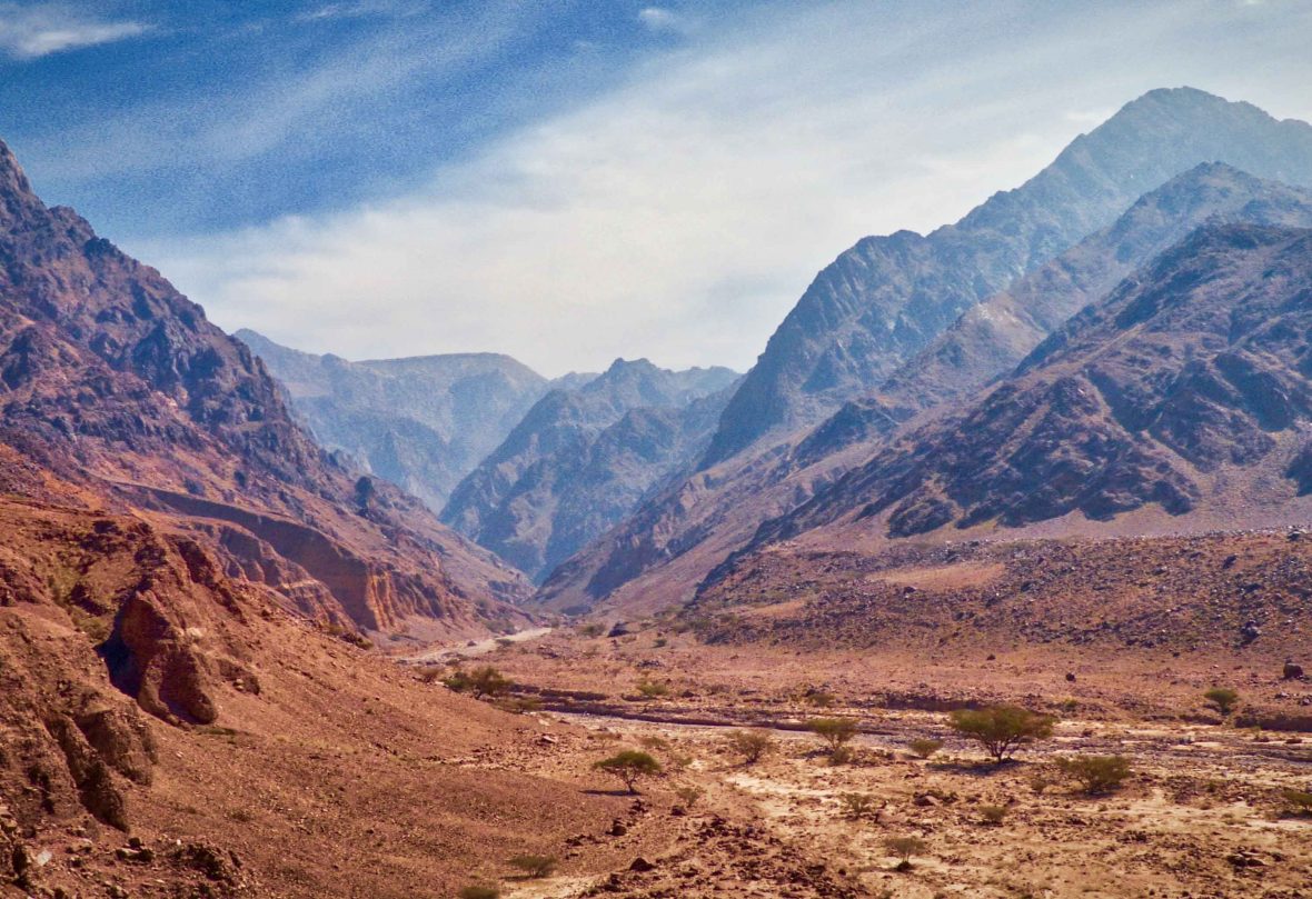 The valley of Wadi Feid along the Jordan Trail.