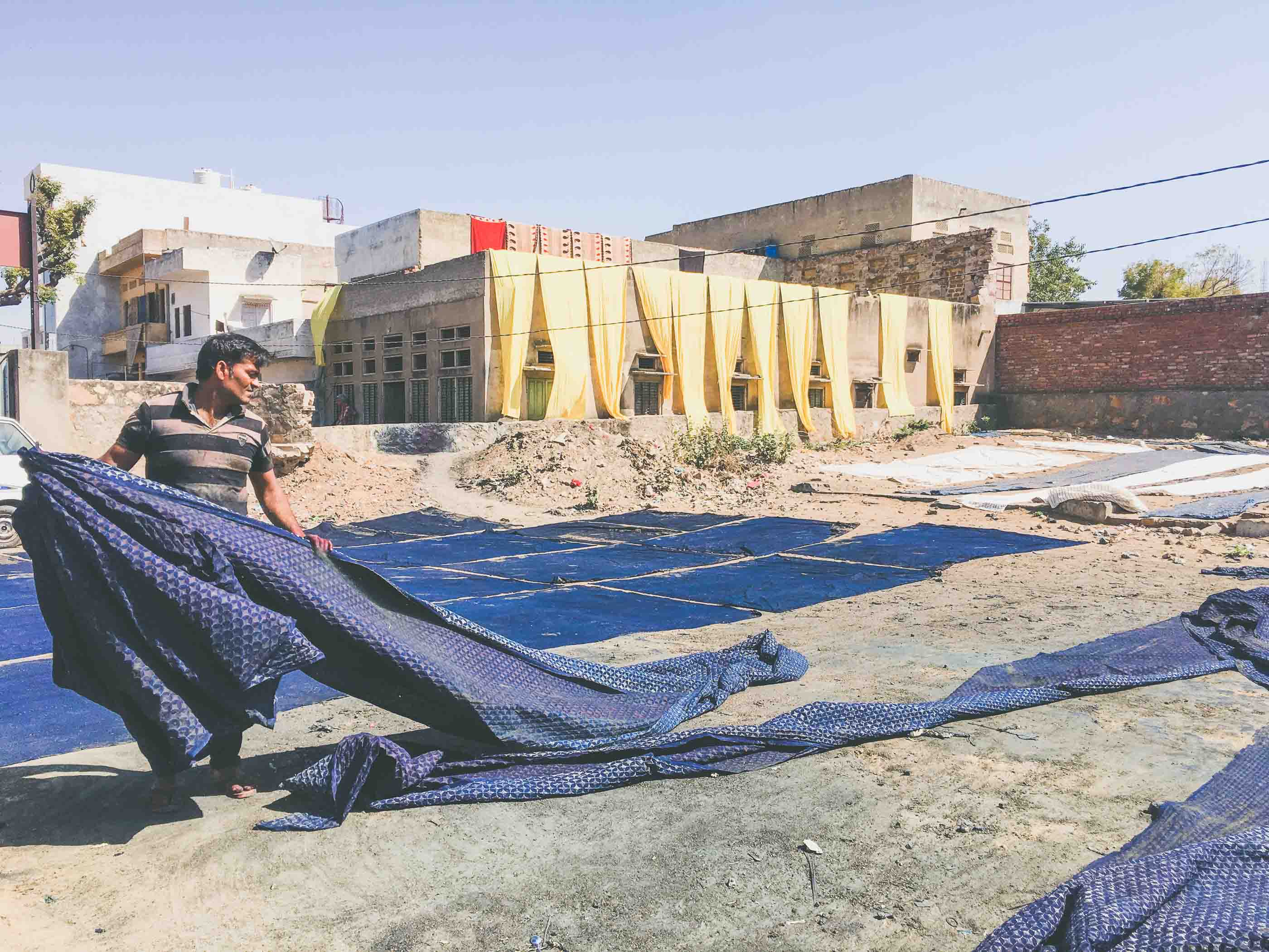 final drying of fabric in butti print process 