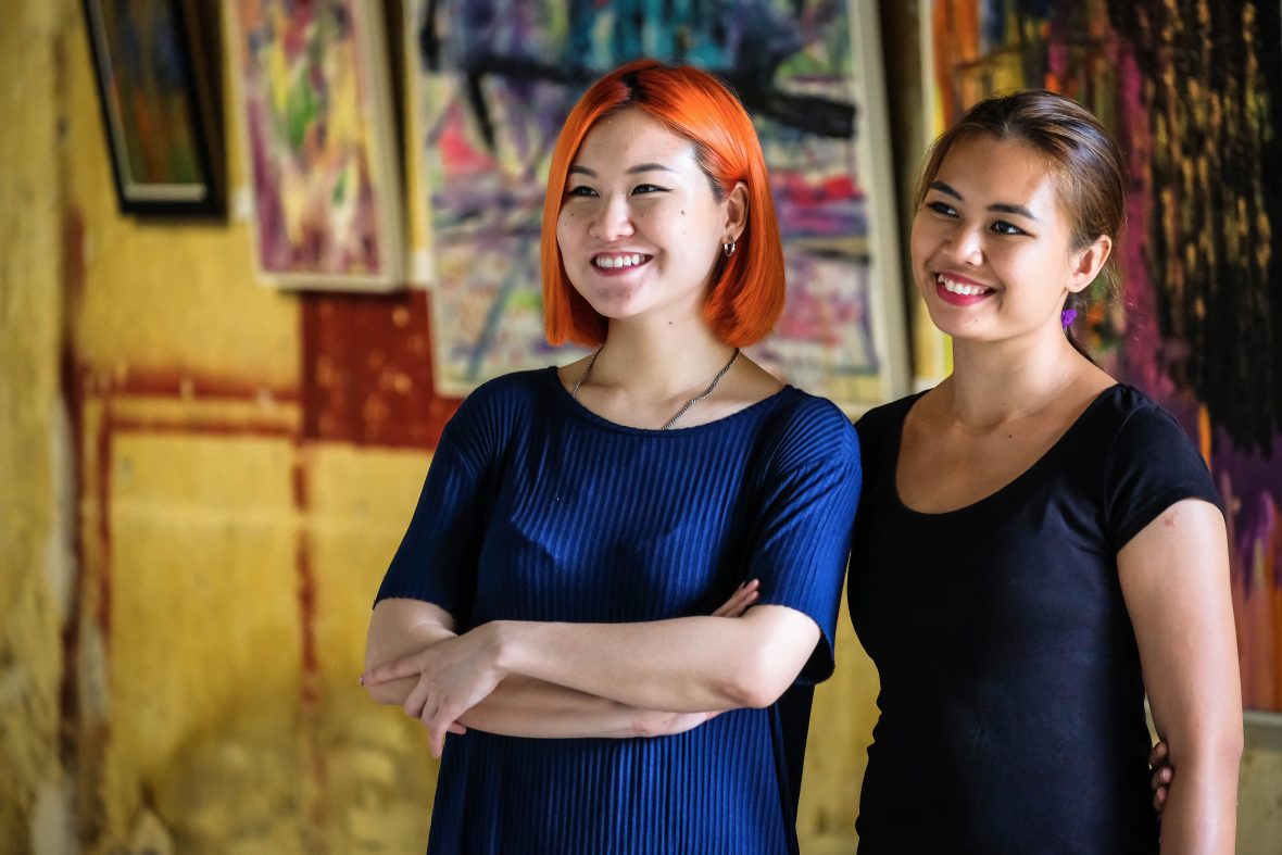 Khing Chuah (left) and Wanida Razali (right), run George Town's excellent open-air events space and art gallery, Hin Bus Depot.