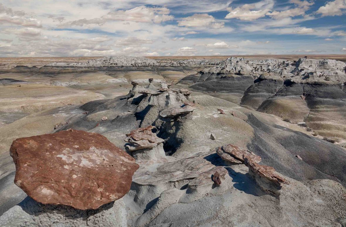 The Bisti Badlands Wilderness area in New Mexico, USA.