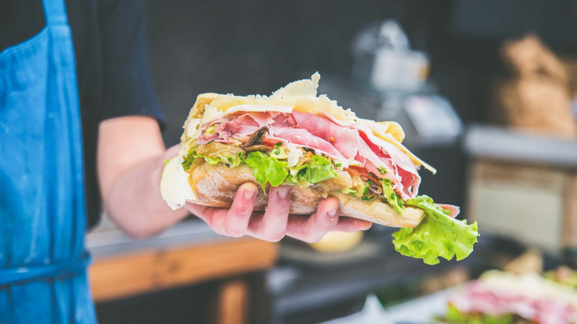 Paris street food: French ham, Cantal cheese, fresh salads and avocados are some of the ingredients in Alain Roussel's now-legendary sandwiches.
