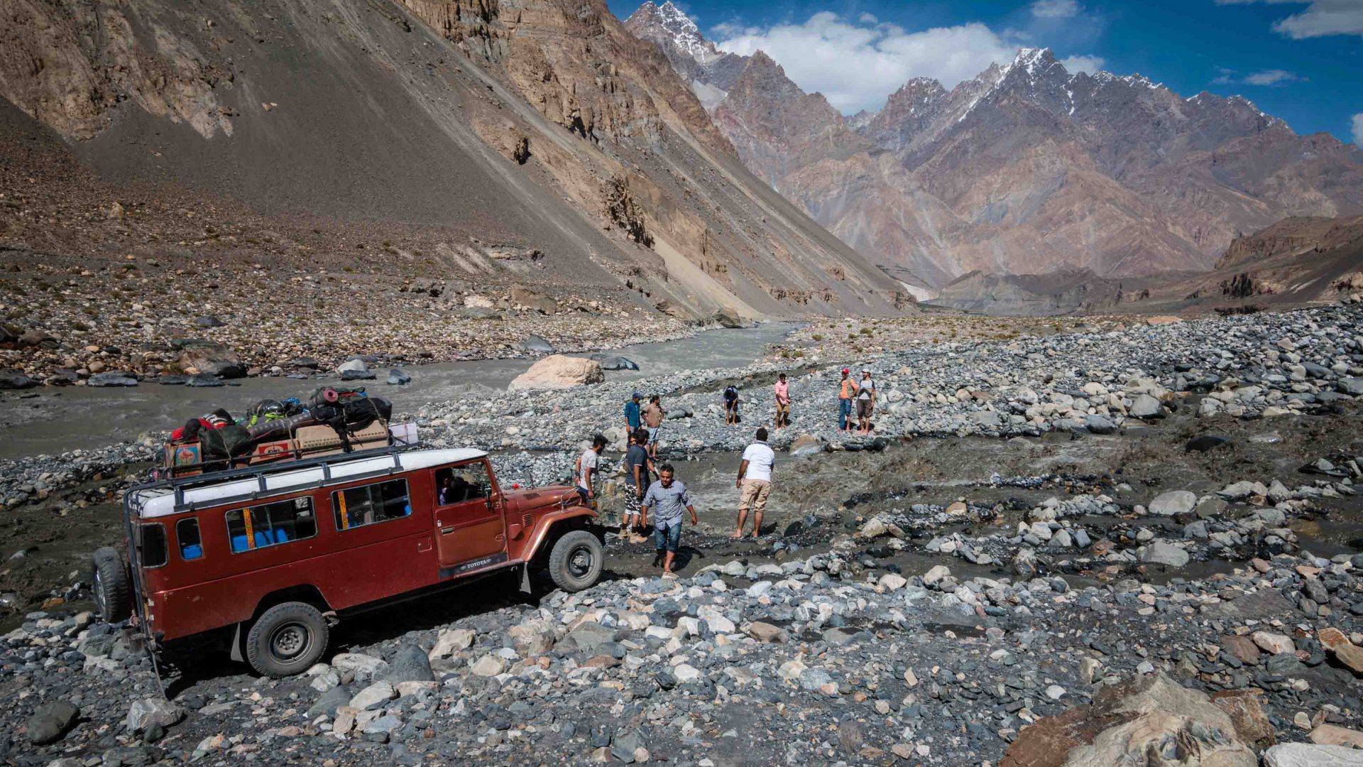 River crossings, bumpy tracks and steep cliffs were all par for the course en route to Shimshal from Islamabad.