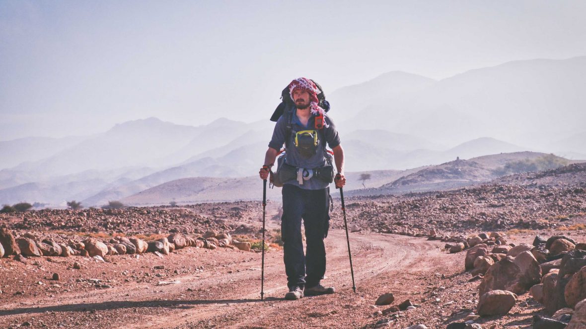 Leon McCarron during his hike through Jordan.
