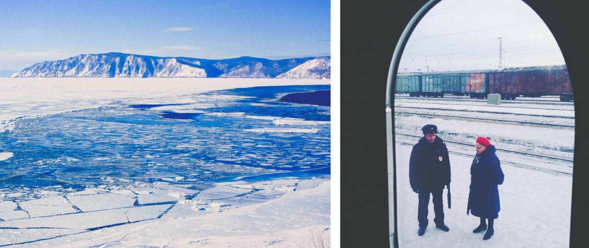 Views from the window of the Trans-Siberian Railway vary from vast, frozen lakes to locals chatting on the platform.