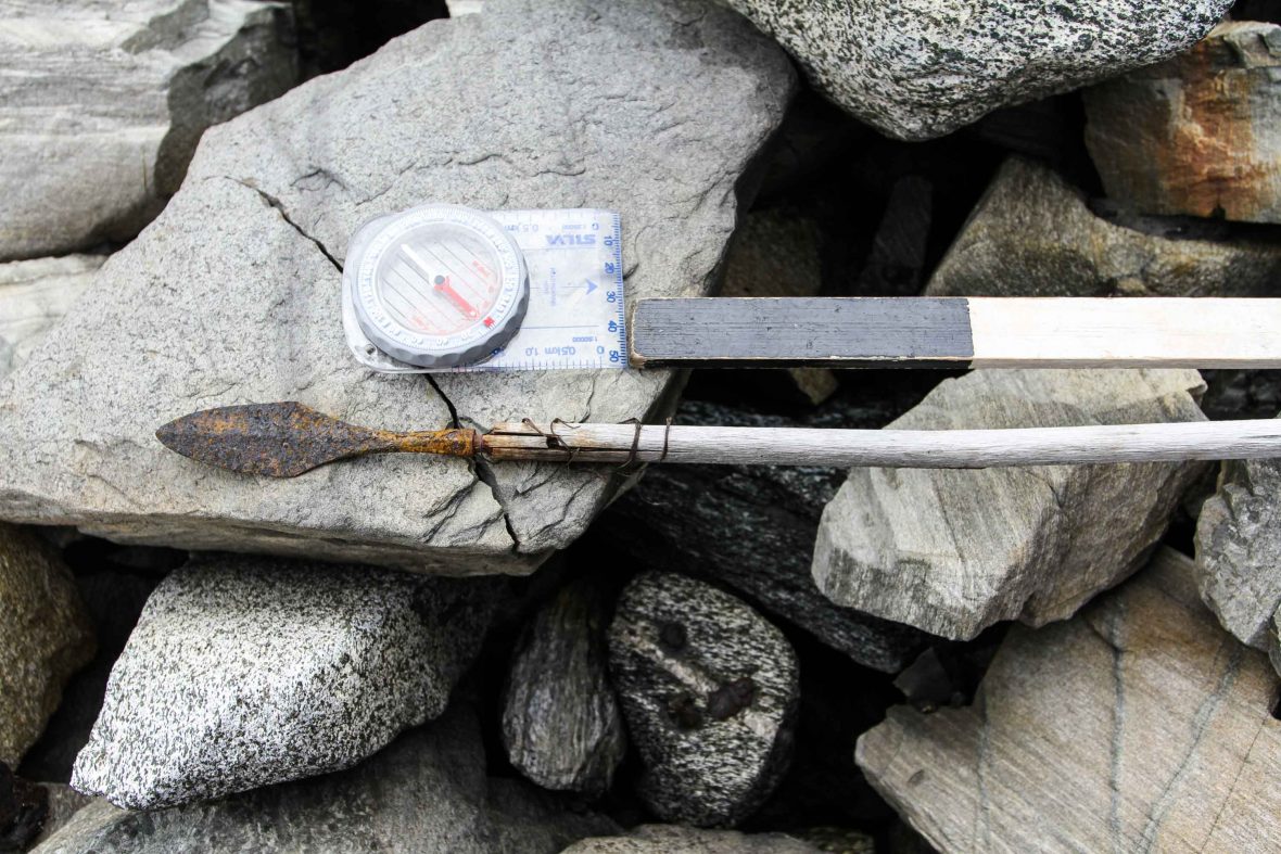 The arrow is around 1000 years old. Close to 200 arrows have been recovered from the ice in Oppland County.