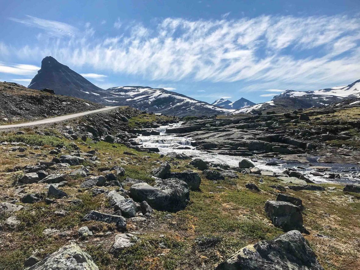 Jotunheimen in Norway with the peak of Kyrkja in the distance.