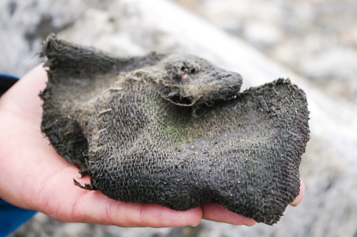 This woven mitten, found at the Lendbreen ice patch, is radiocarbon-dated to circa 800 AD.