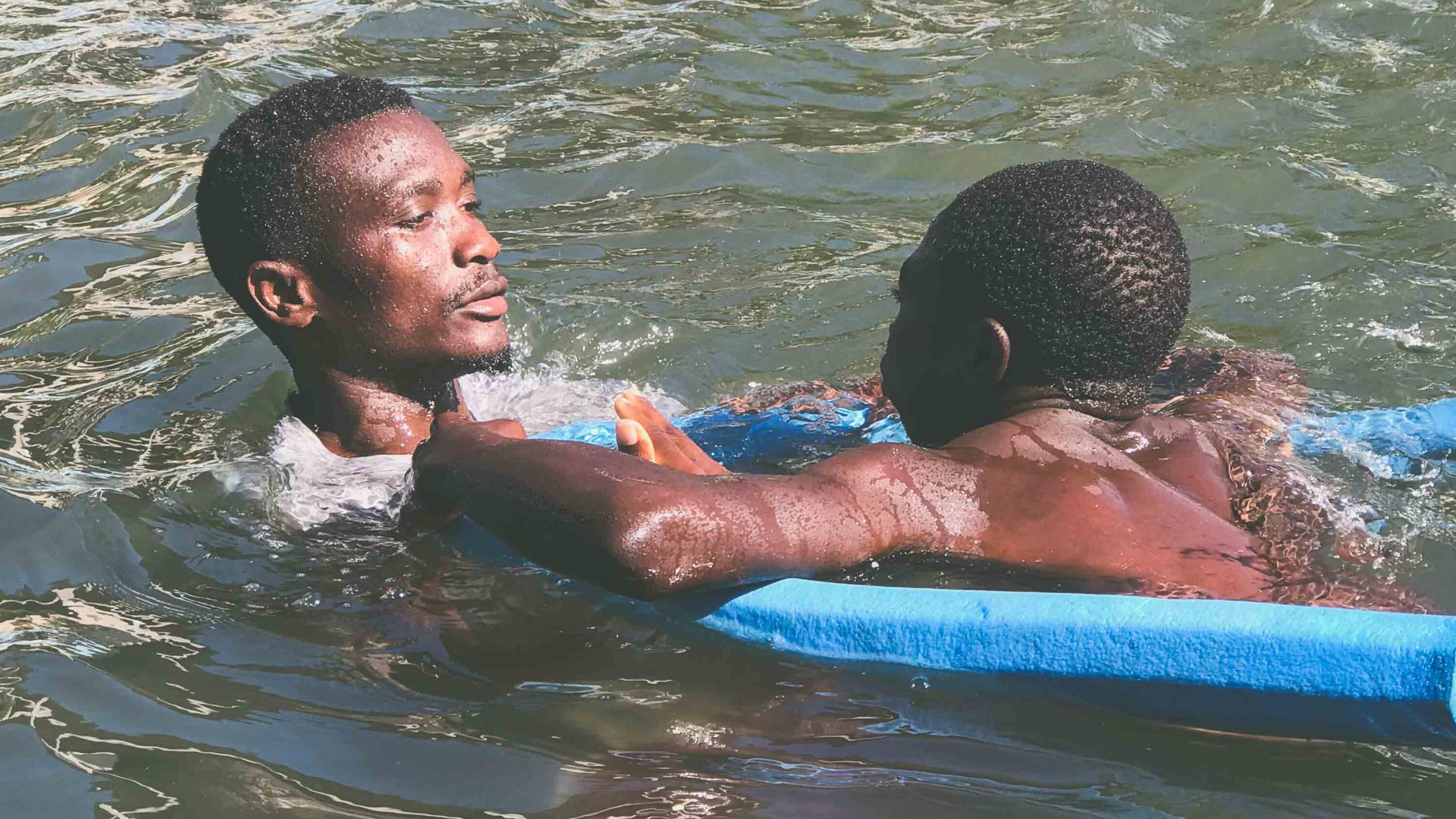 Pedro teaches swimming in Tofo in southeastern Mozambique as part of the Ocean Guardians program.