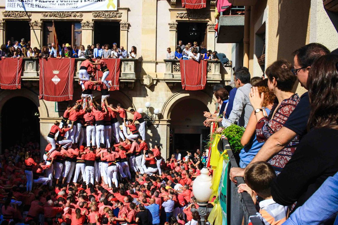 The Colla Joves team of Castellers (human towers) in the tiny Catalan city of Valls.