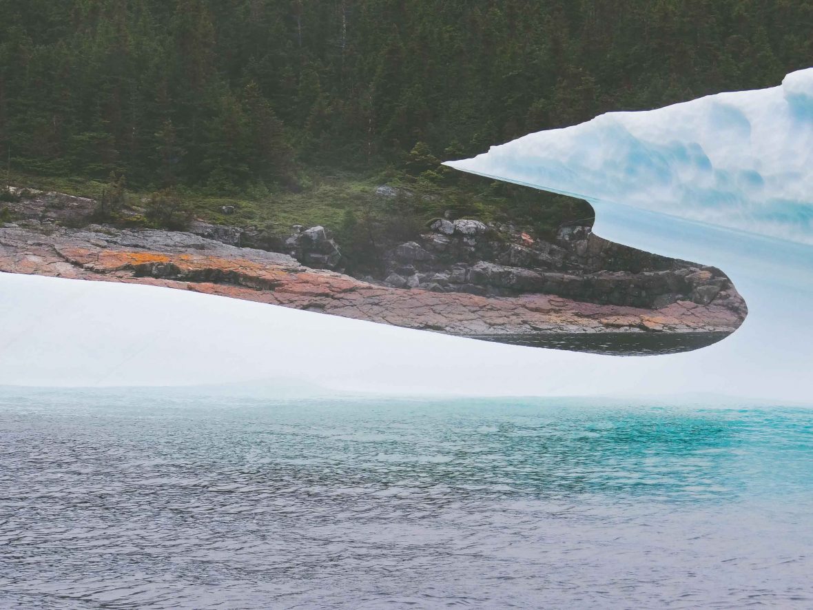 A beached iceberg in Newfoundland.