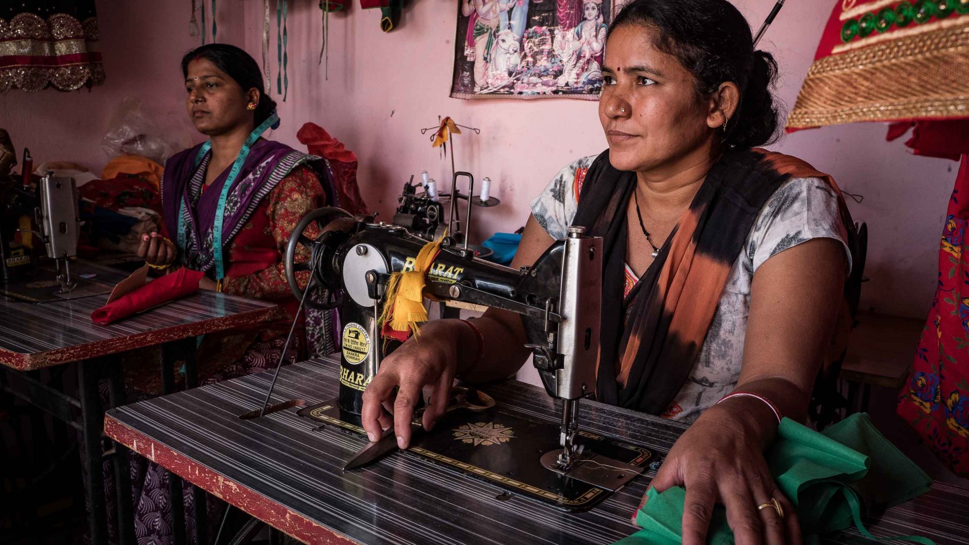 Devi Kapade married when she was 15 years old and at 25 she was widowed with three daughters. WHR gave her three sewing machines to help her achieve economic independence.