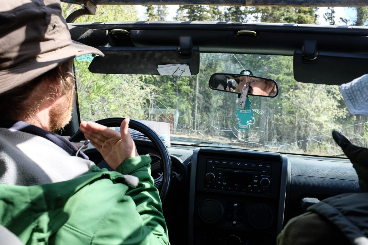 Four-wheel-driving into Kluane National Park.