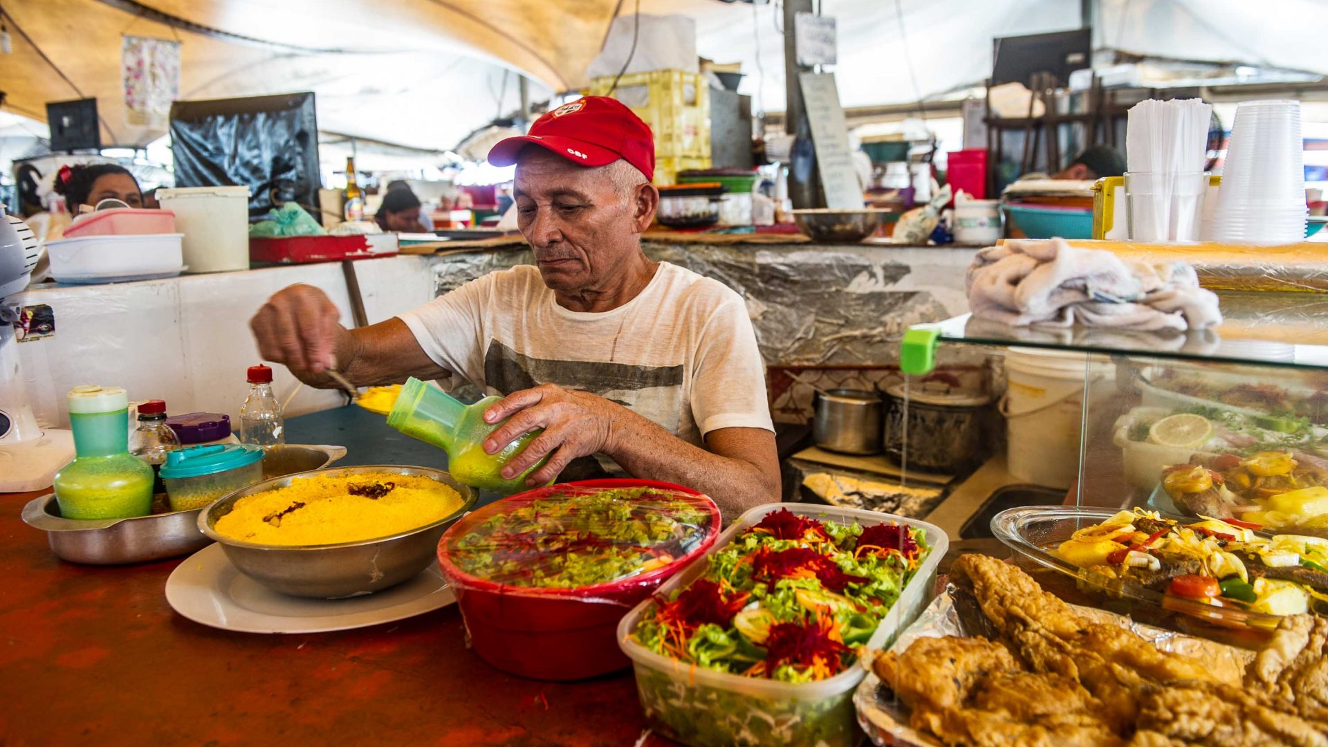 A food vendor at Belém’s Ver-o-Peso market.