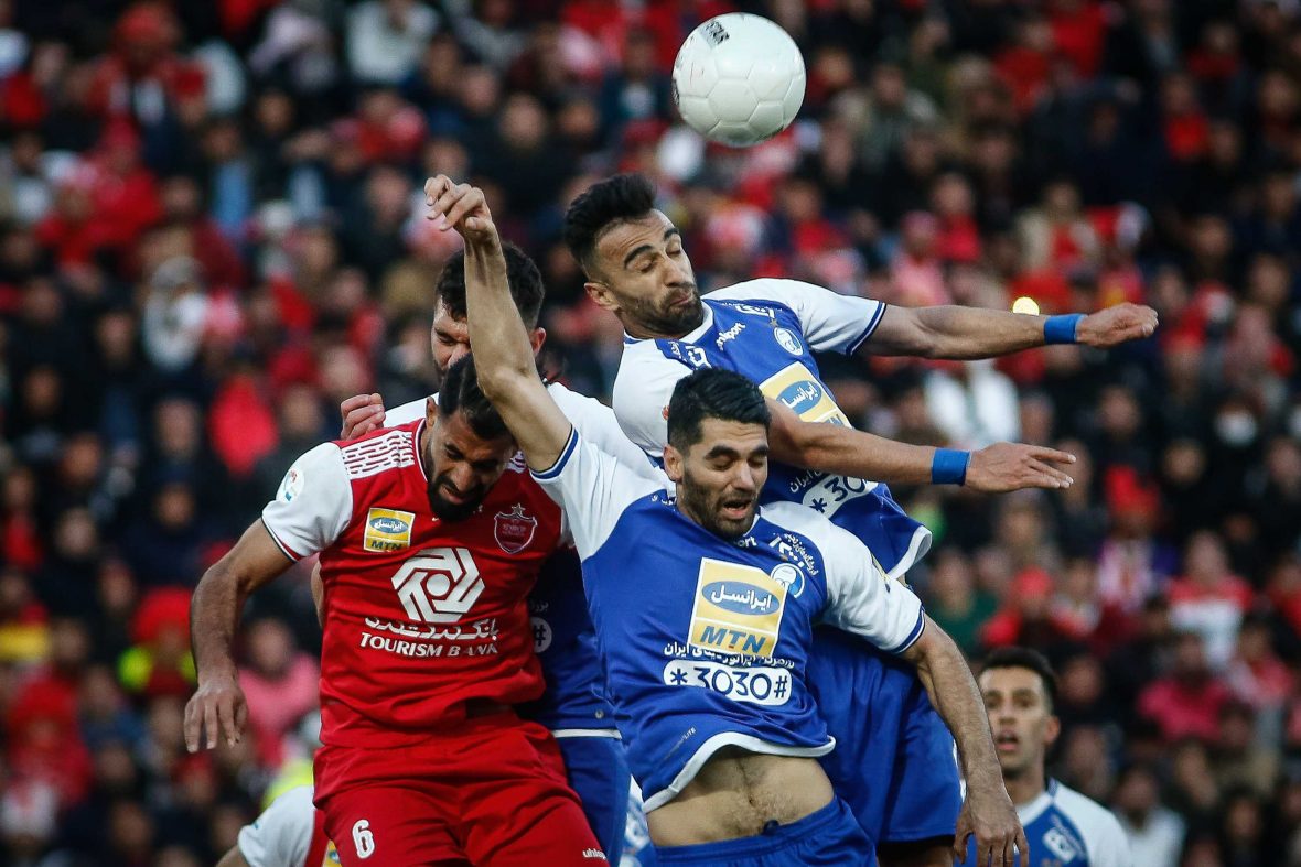 Esteghlal competes against Persepolis at the Tehran Derby.