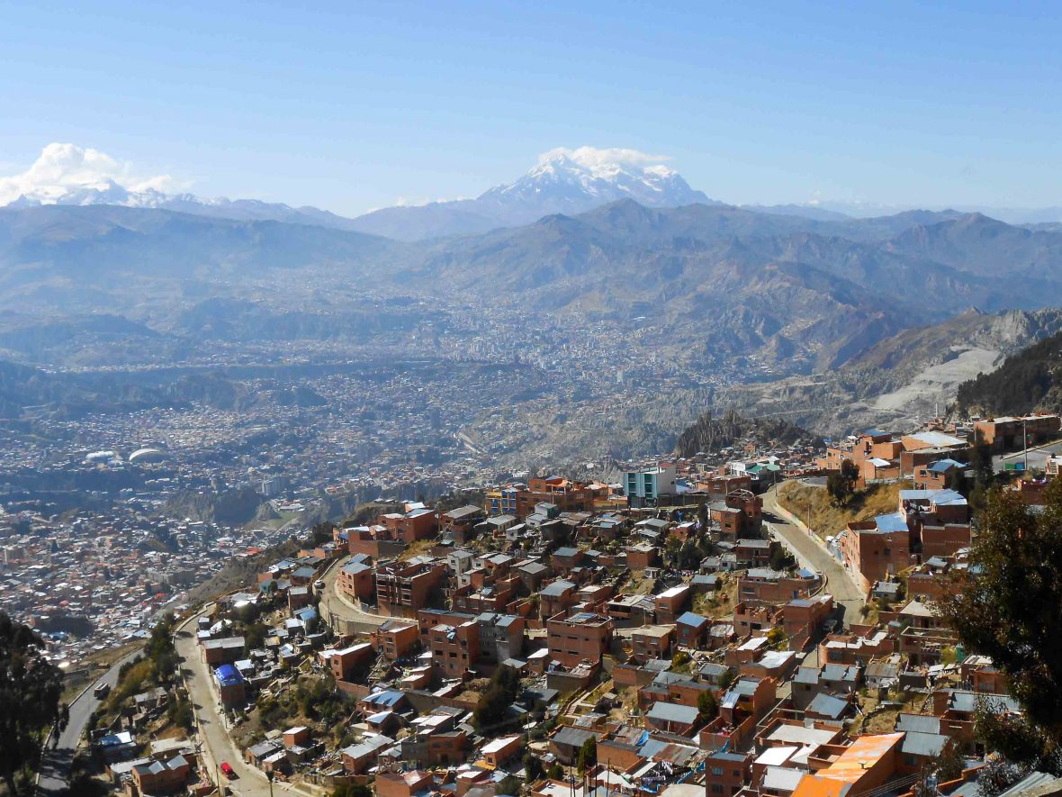 Looking down over the houses of La Paz, Bolivia.