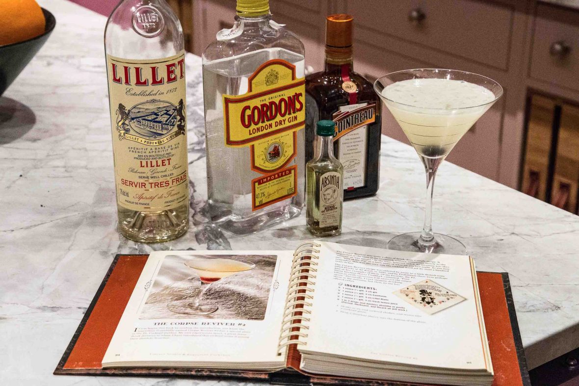 The recipe for the Corpse Reviver cocktail.
