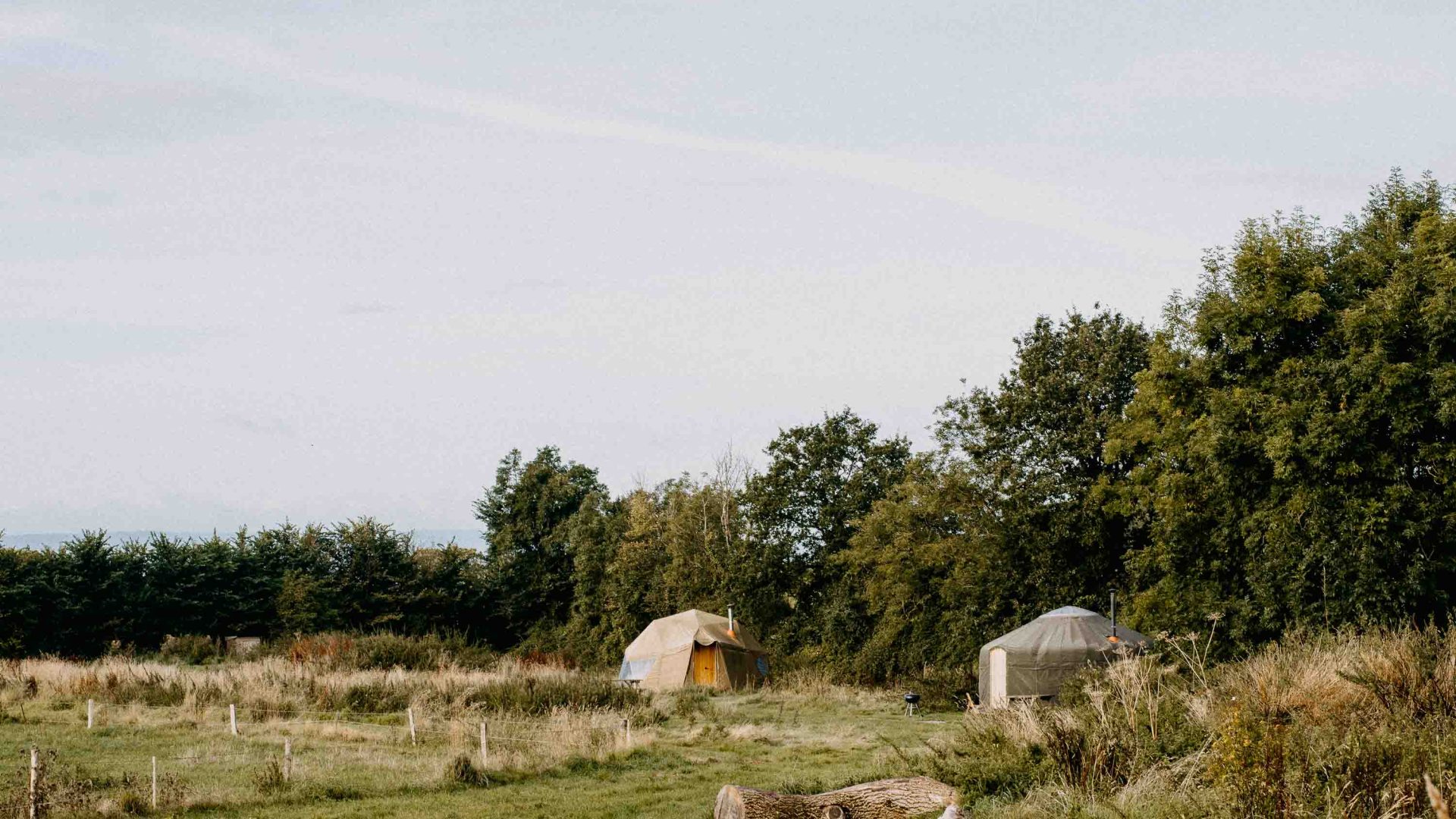 Two yurts in the English countrside