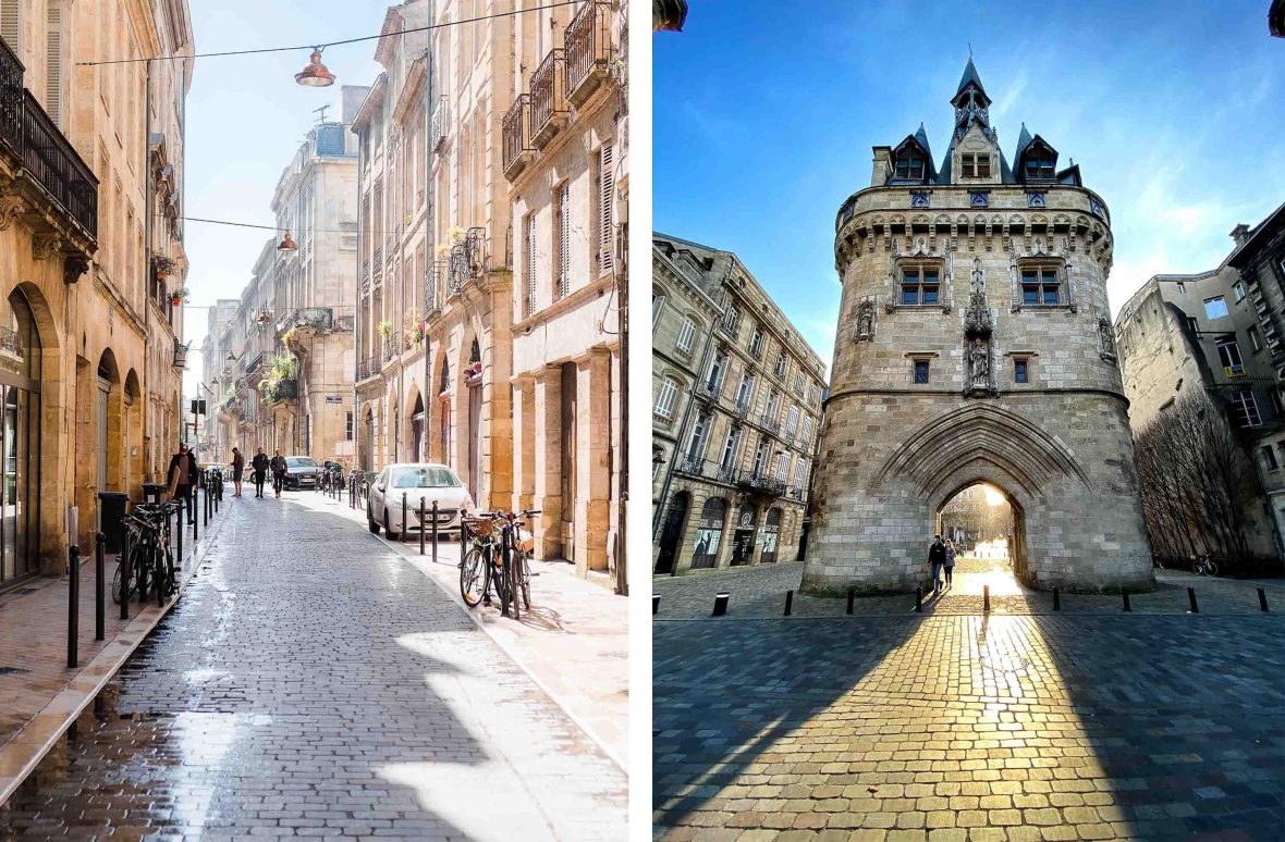 The streets and buildings of Bordeaux.