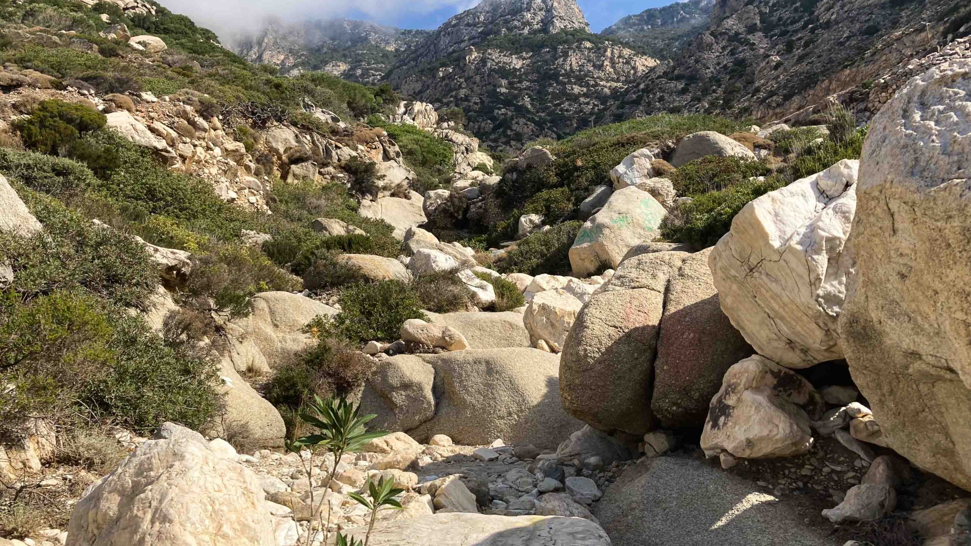 Steep mountains of granite.