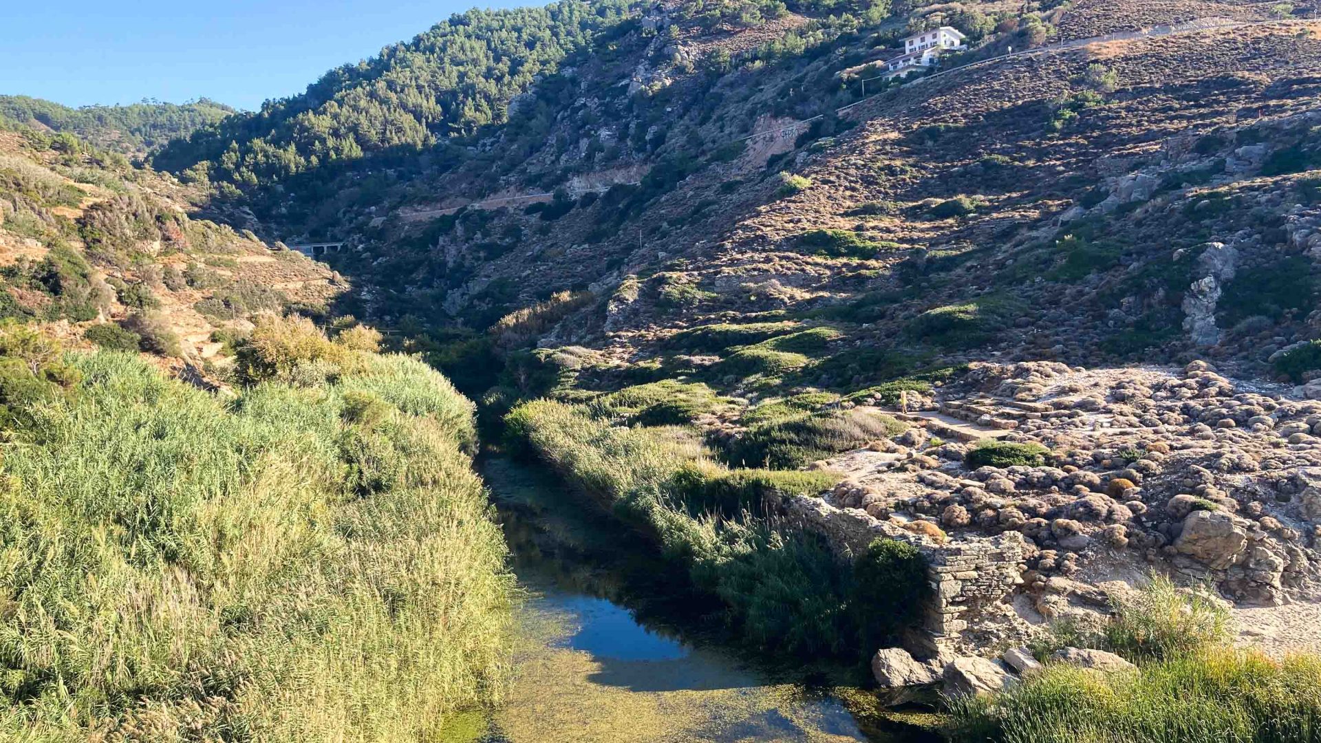 A river through the valley.