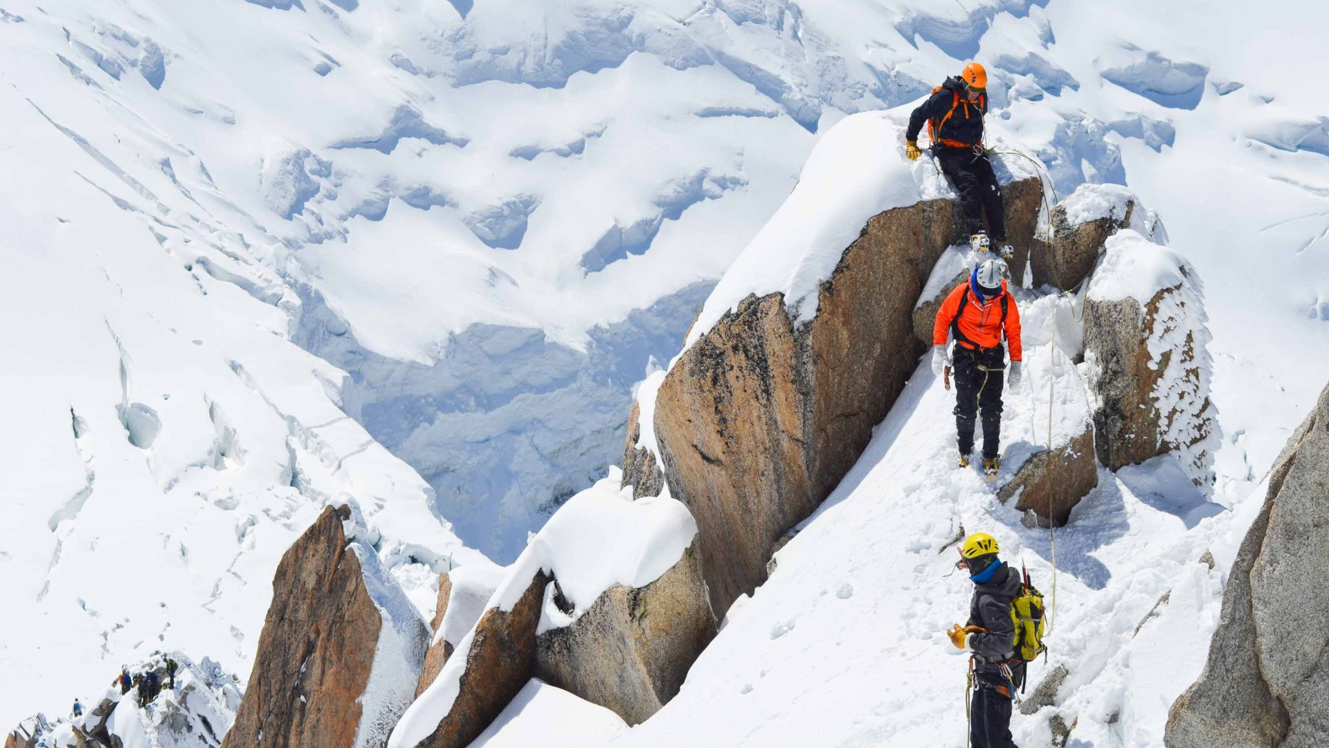 Climbers on Mont Blanc.