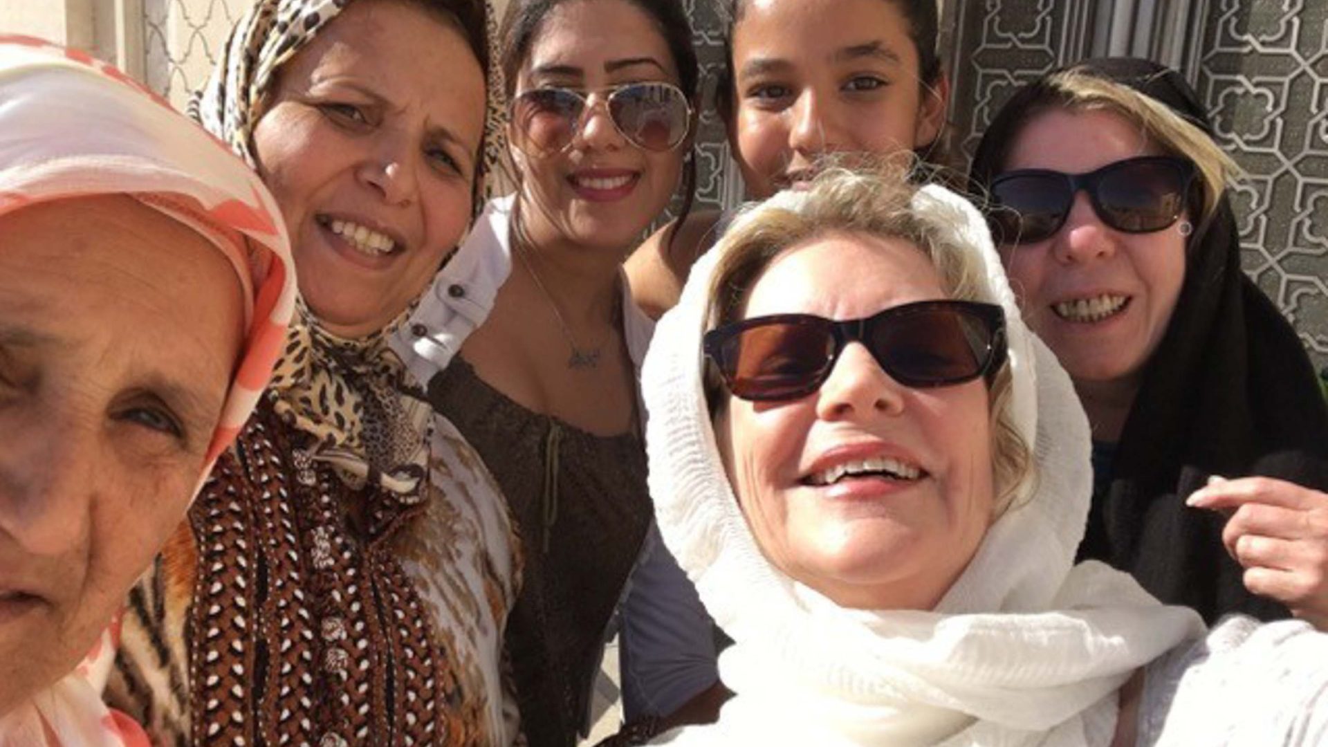 Jan, Sharon and other friends gather in Morocco for a selfie.