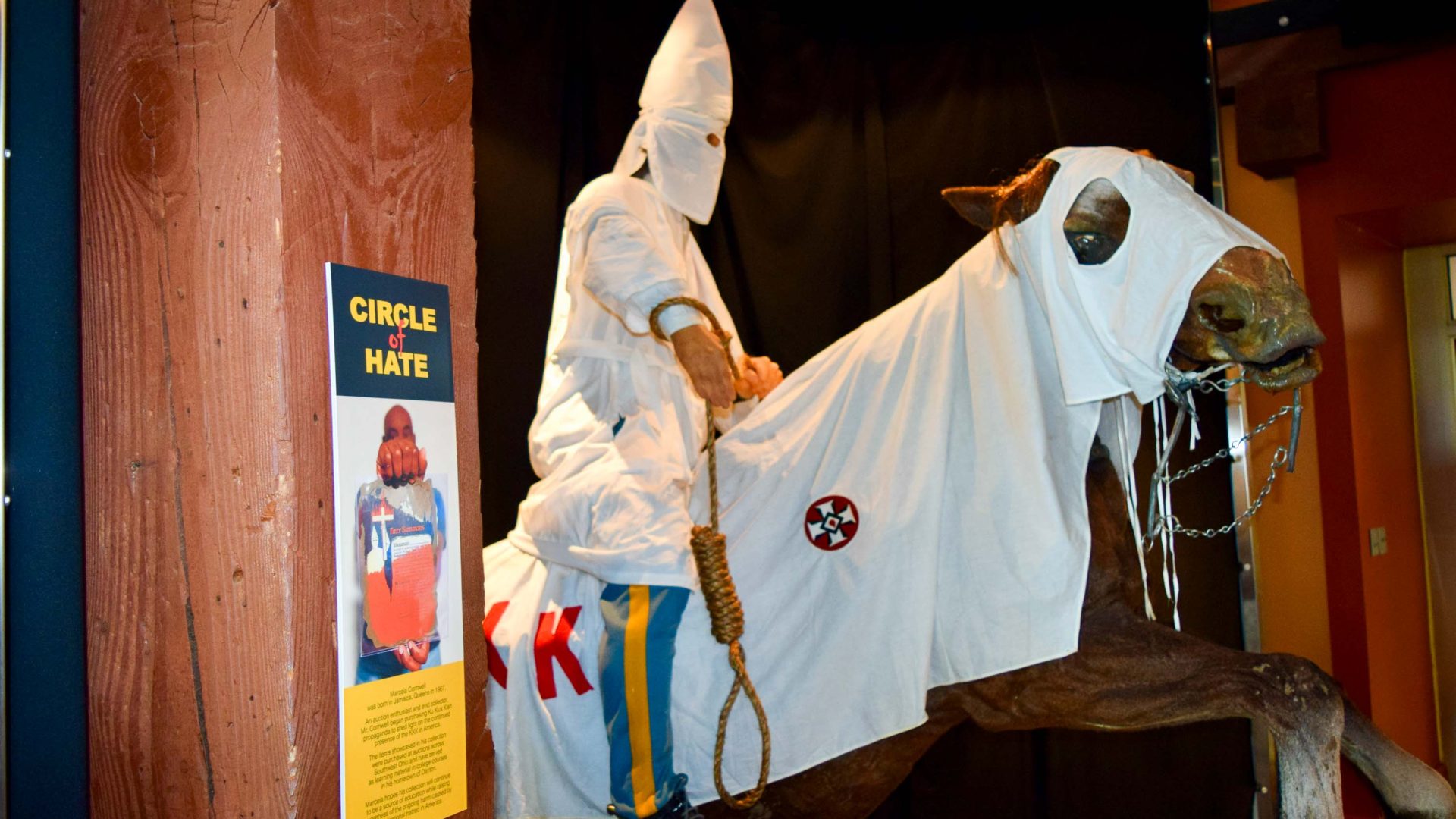 A Ku Klux Klan statue in the Circle of Hate room.
