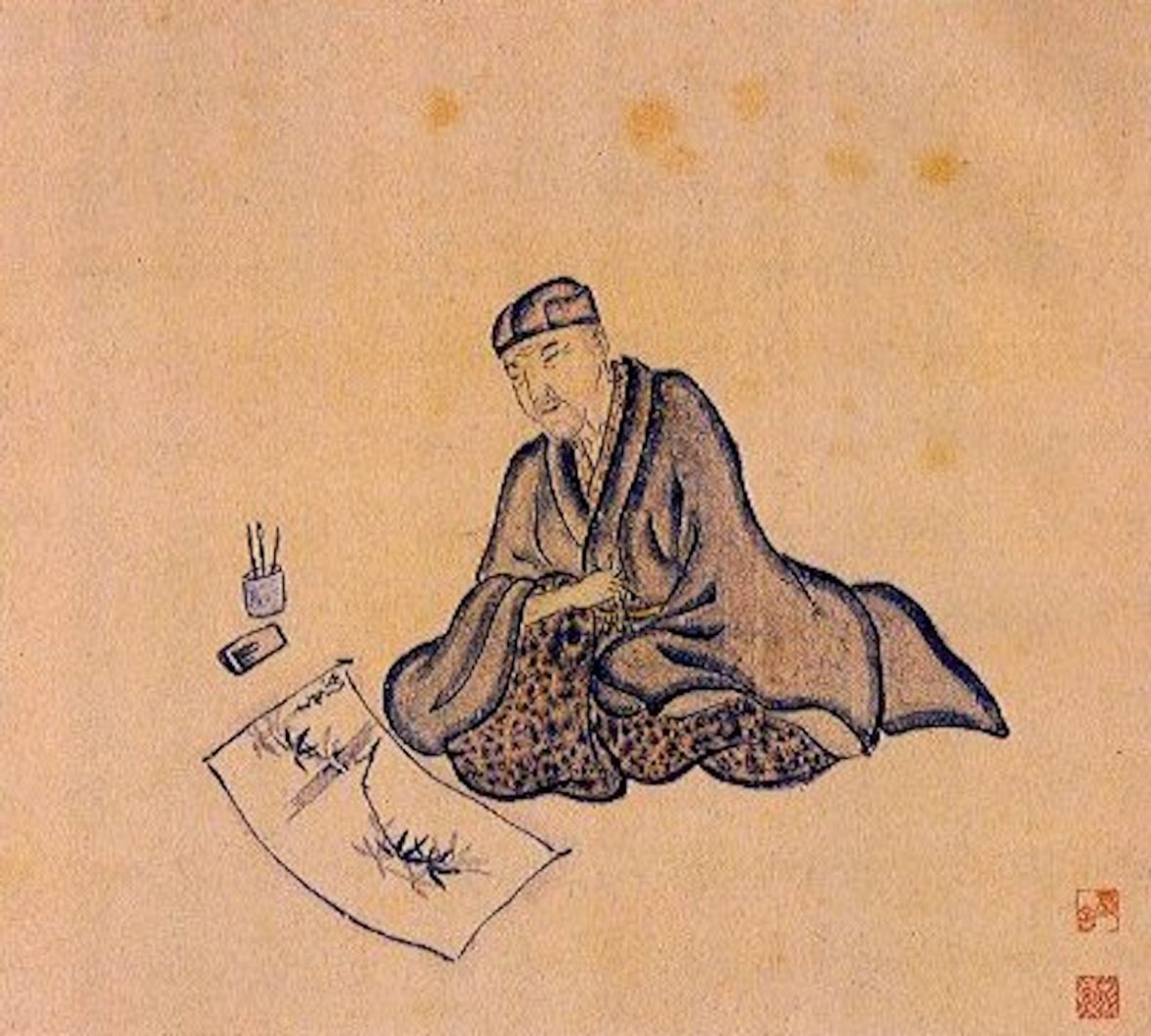 Japanese poet Matsuo Bashō, by Sugiyama Sanpû