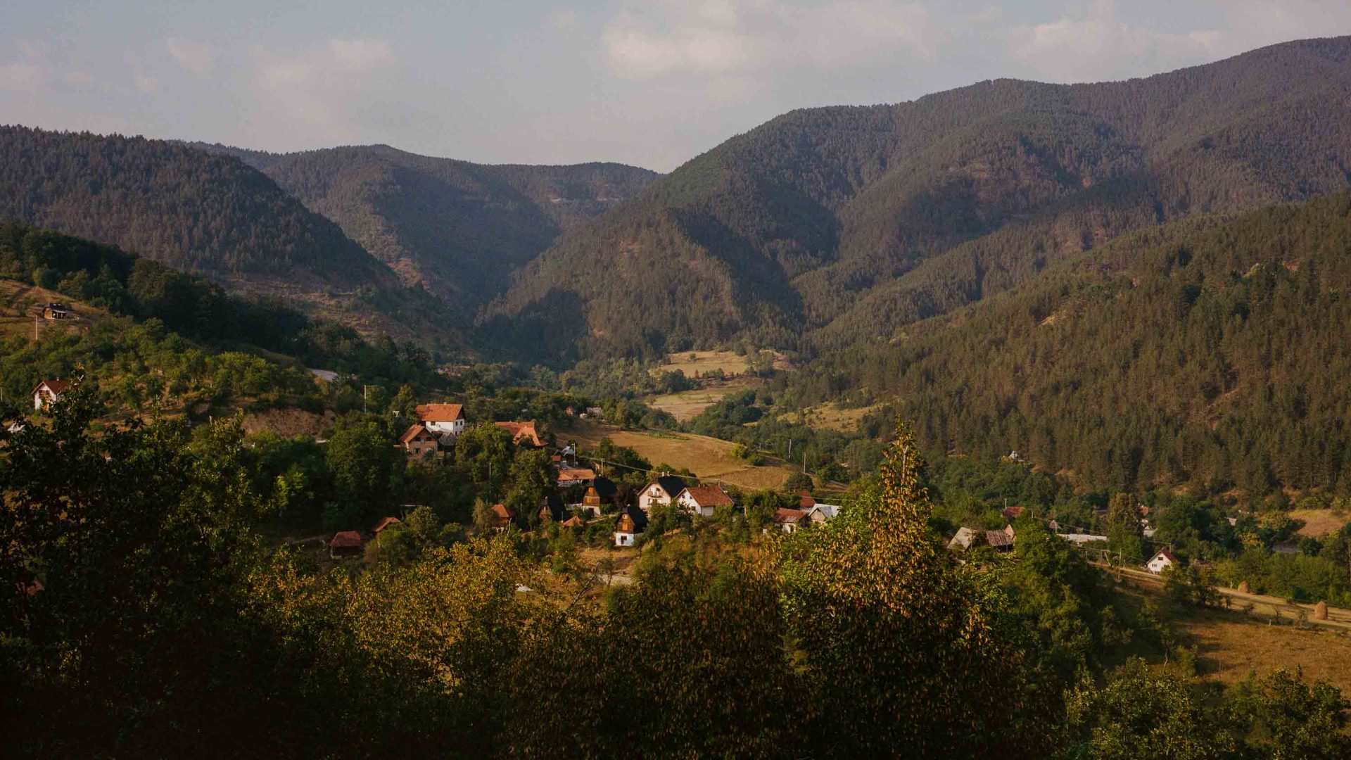 Mokragora, a town surrounded by green mountains and valleys.