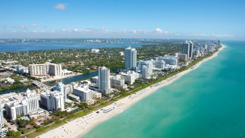 Aerial view of Miami Beach, Florida