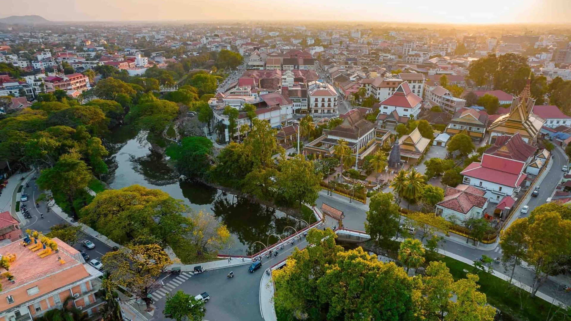 Siem Reap City as seen from above.