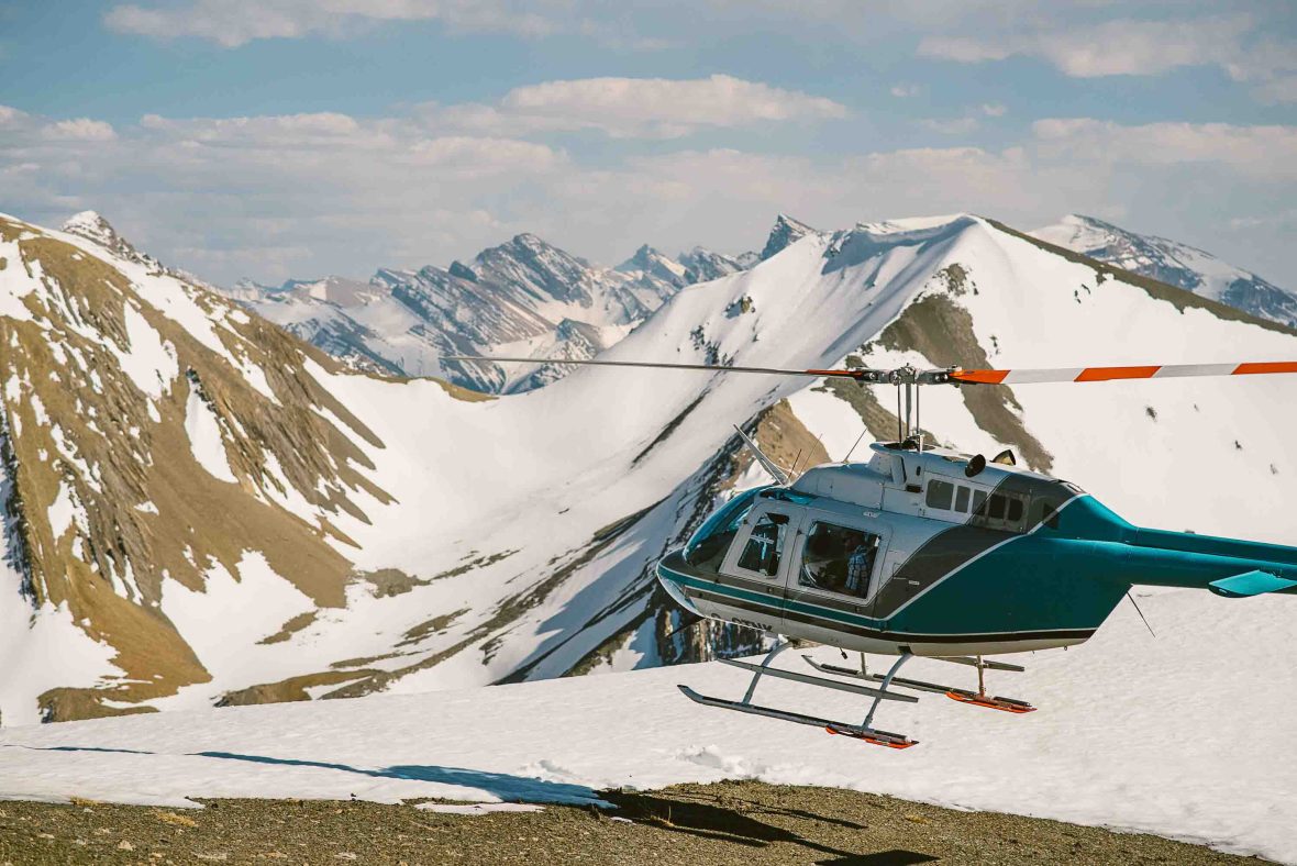 A helicopter at Mount Cline.