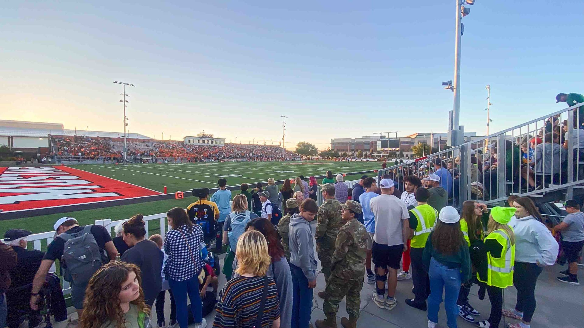 Spectators at the Oil Bowl High School football match.