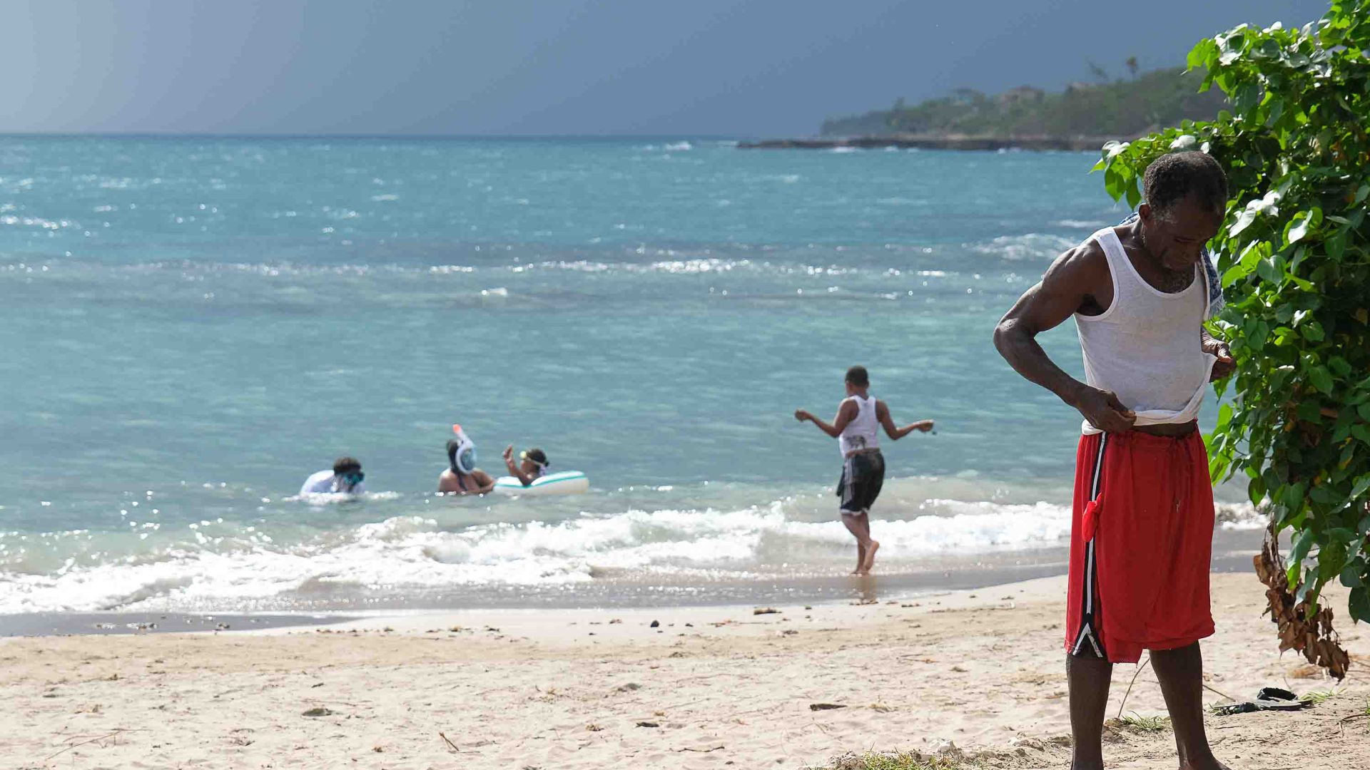 People enjoy the ocean.