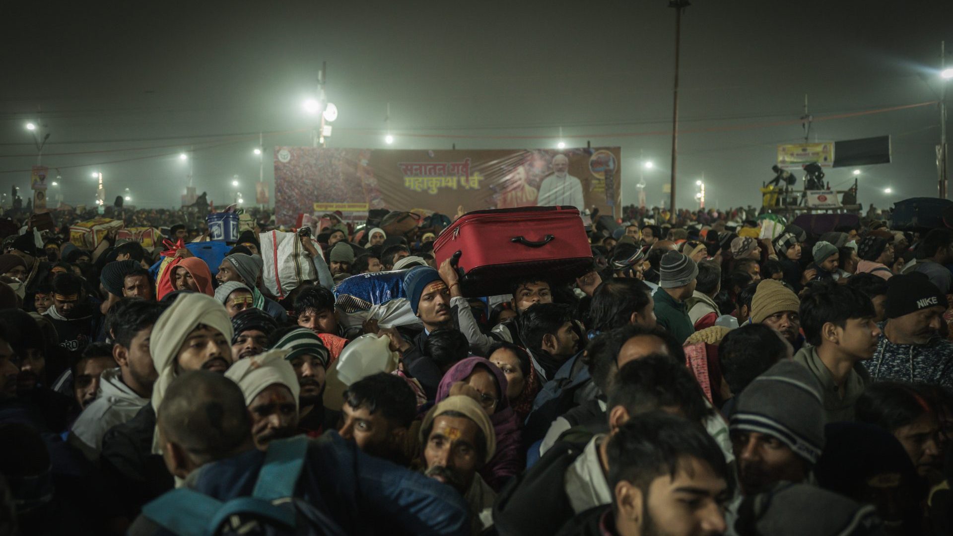 Pilgrims make their way to Prayagraj for the Kumbh Mela festival