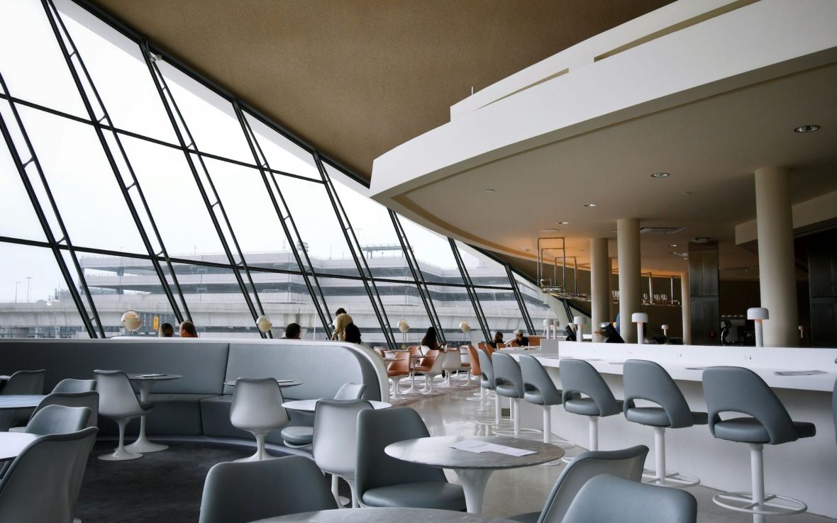 An airport bar inside a terminal