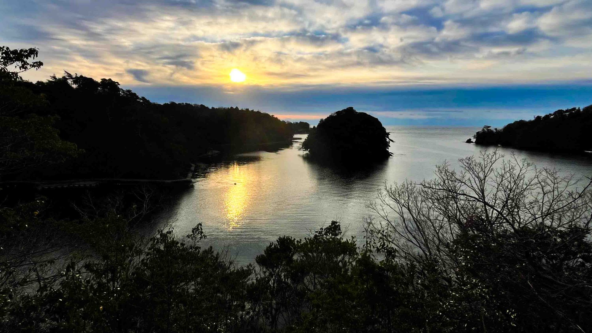 The coast at sunset.