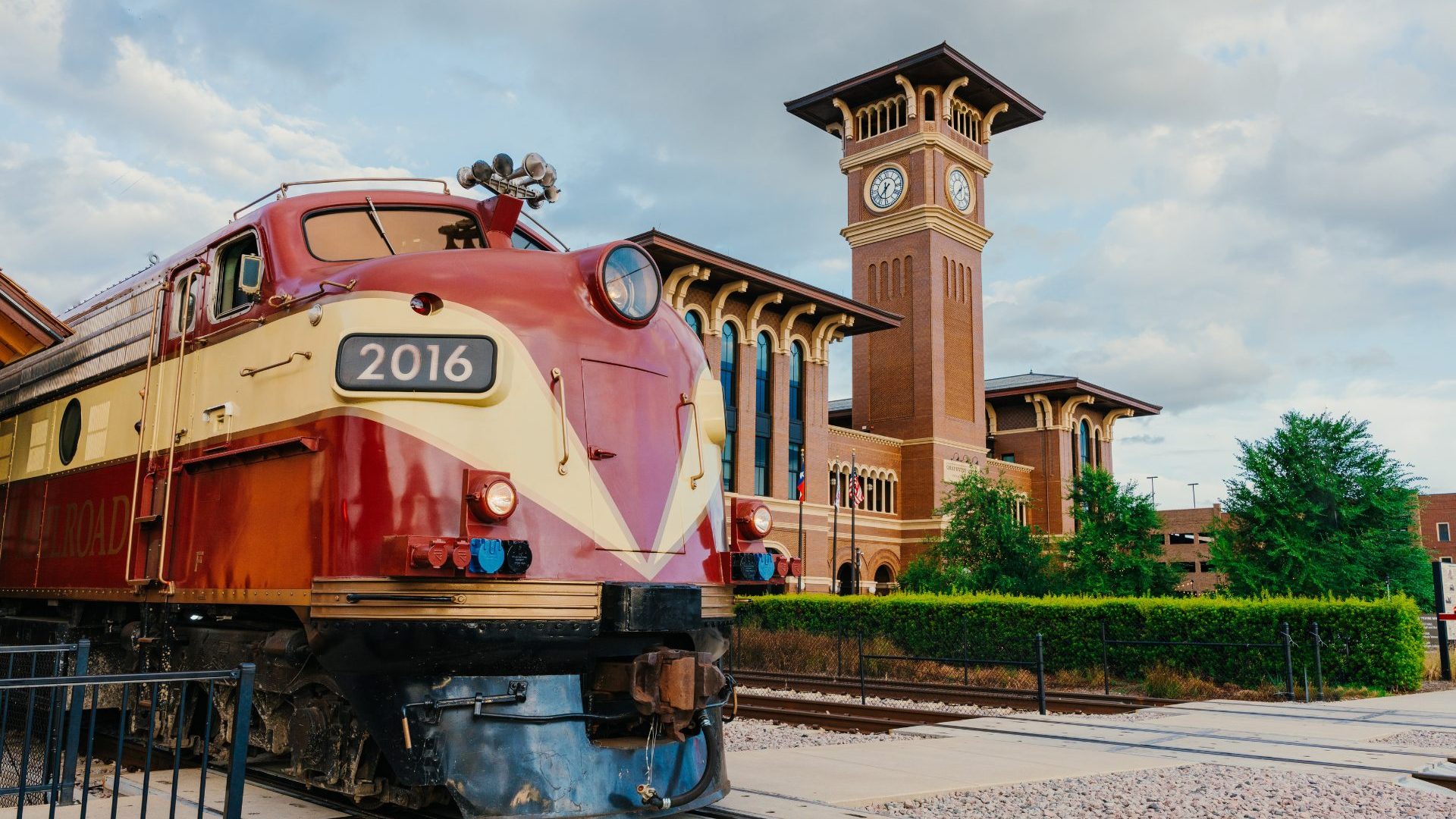 A vintage red and yellow train